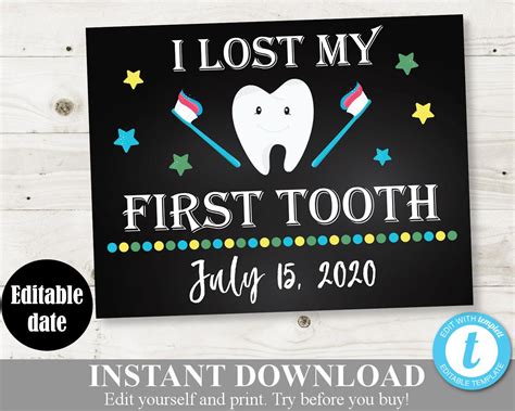 I Lost My First Tooth Free Printable